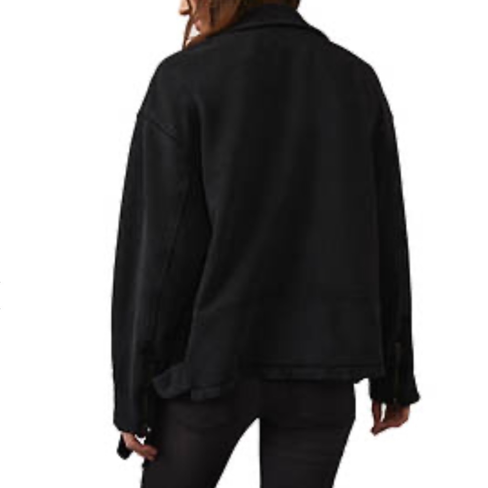 Free People Black Oversized Moto Jacket - Picture 4 of 6